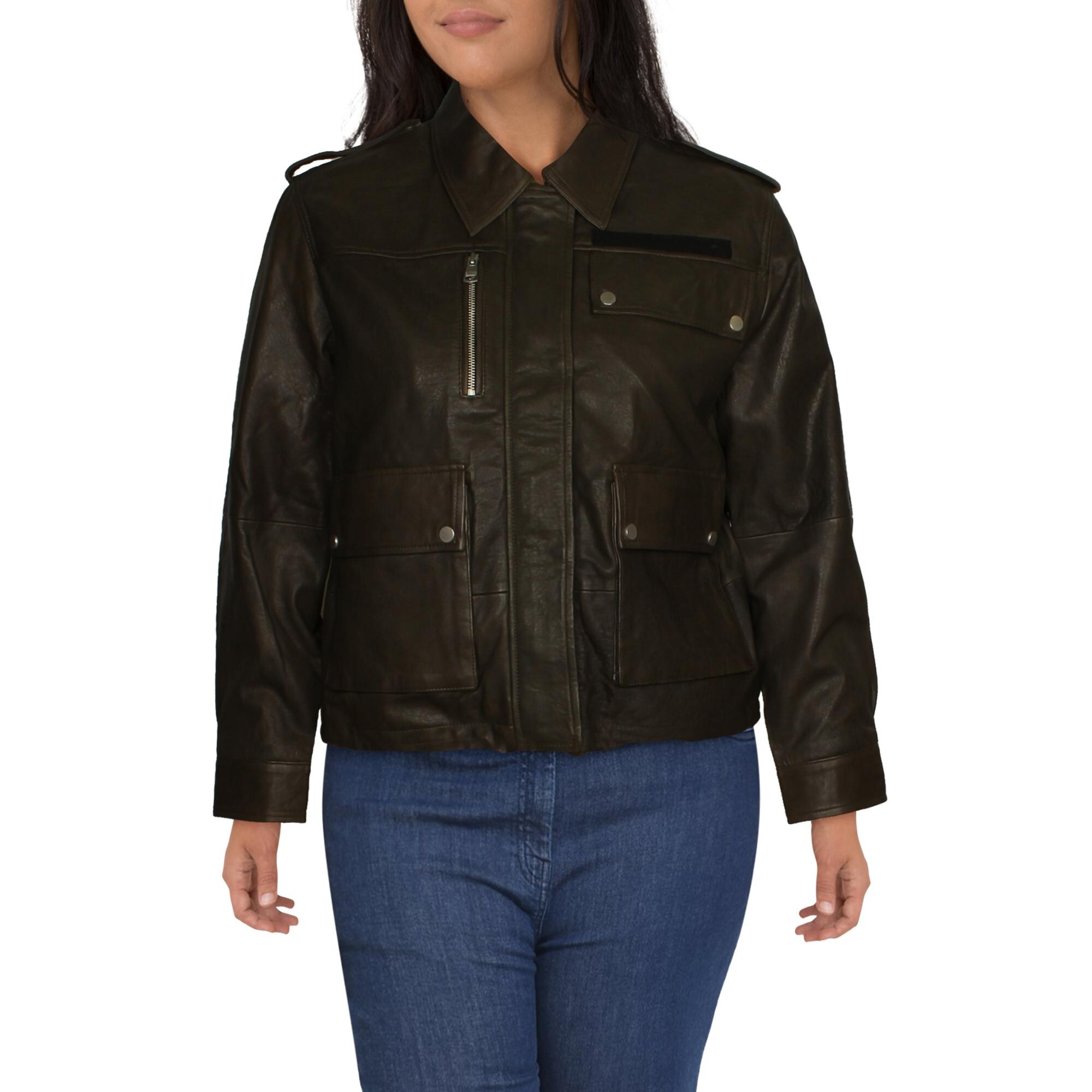 bagatelle leather trucker jacket