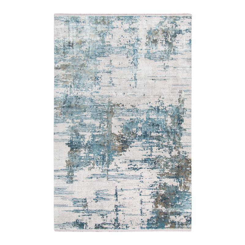 HomeRoots Abstract Contemporary Rectangle Area Rug