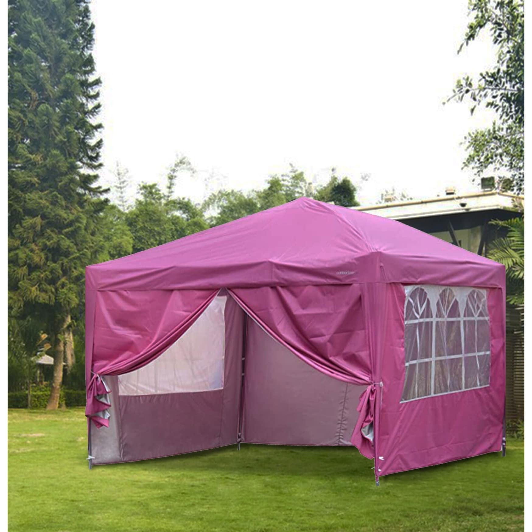 Ainfox 10x10ft Outdoor Pop Up Canopy Tent with 4 Removable Sides and Carrying Bag