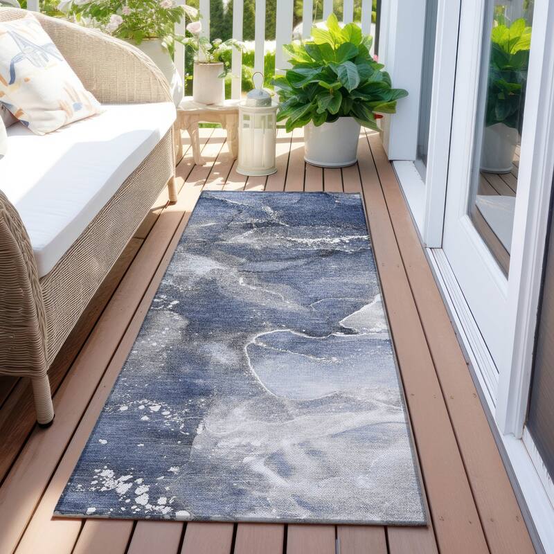 Alto Contemporary Abstract Weather Resistant Timeless Fusion Outdoor Rug