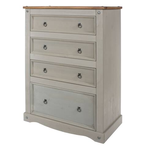 Wood Dresser 4 Drawers Chest Corona Collection Furniture Dash