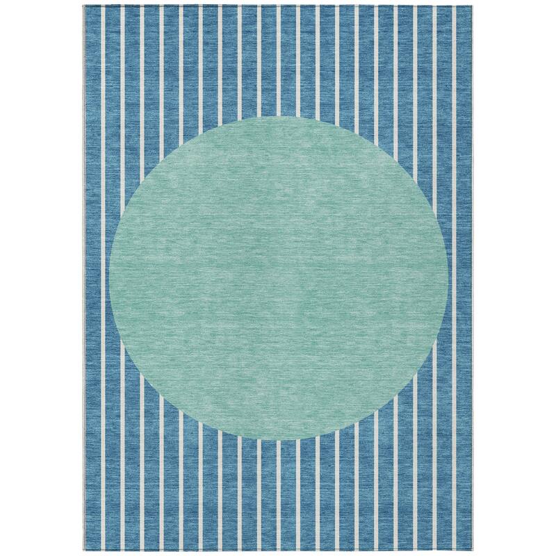 Machine Washable Indoor/ Outdoor Modern Sunrise Chantille Rug