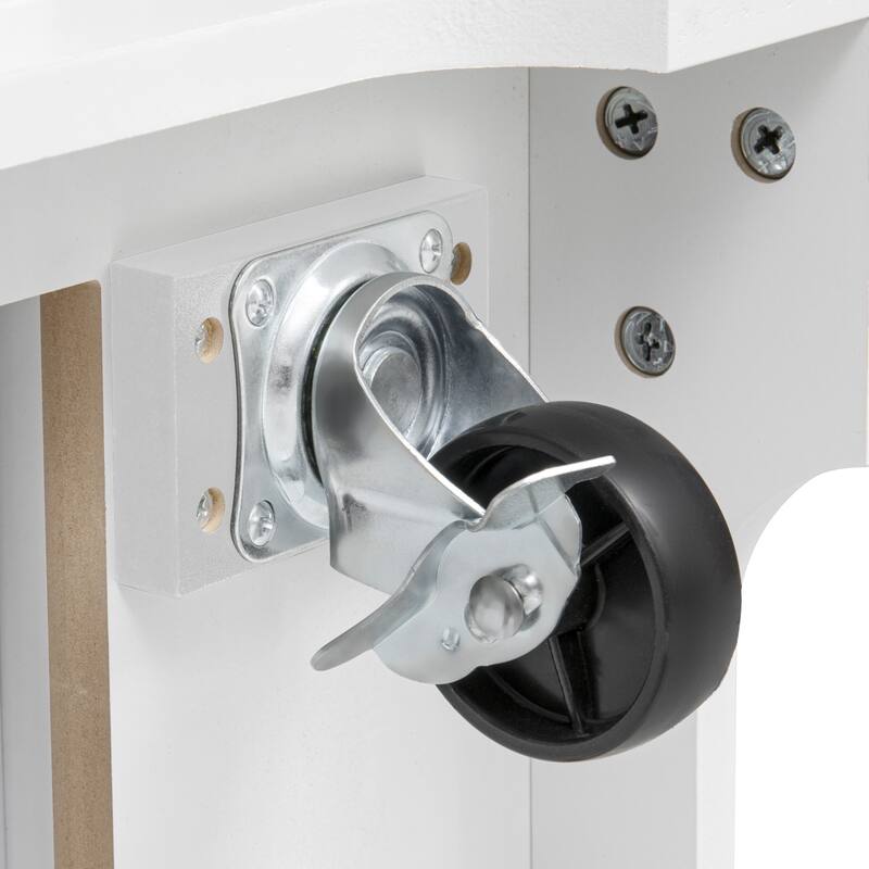 51 Inch Kitchen Island with 6 Drawers Pull-Out Trash Can Power Outlet and Drop Leaf