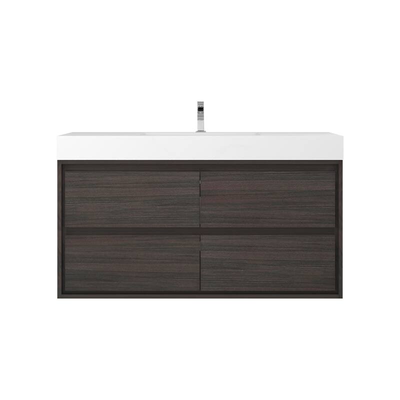 Morava 48" Floating Vanity with Single Sink - 48 - Gray Oak