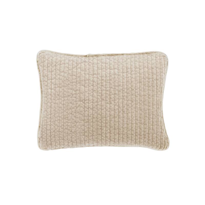 HiEnd Accents Stonewashed Cotton Velvet Boudoir Pillow - Light Tan
