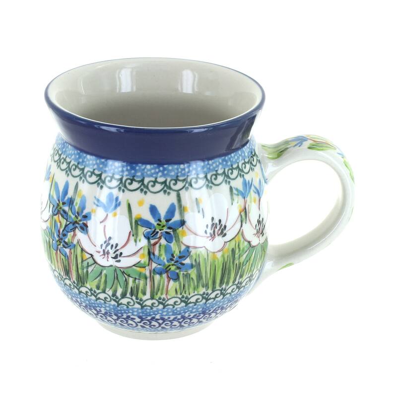 Blue Rose Polish Pottery Ceramika Artystyczna Bubble Mug