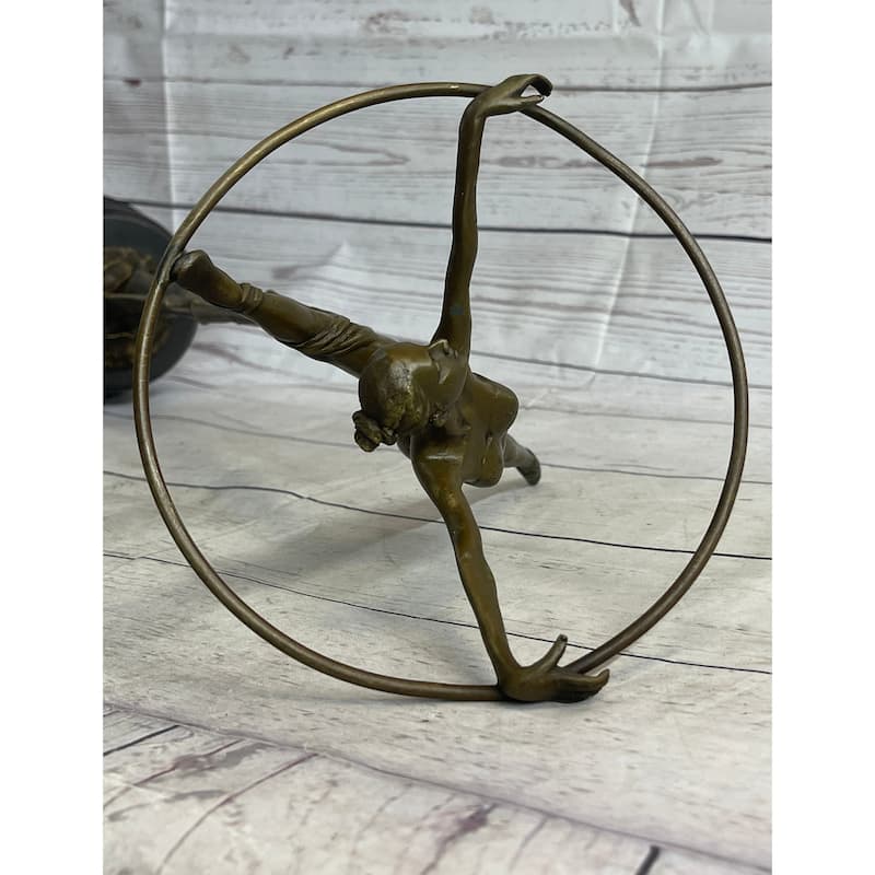 Original Miguel Lopez Gymnast Ballerina Trapeze Artist Bronze Sculpture Figurine