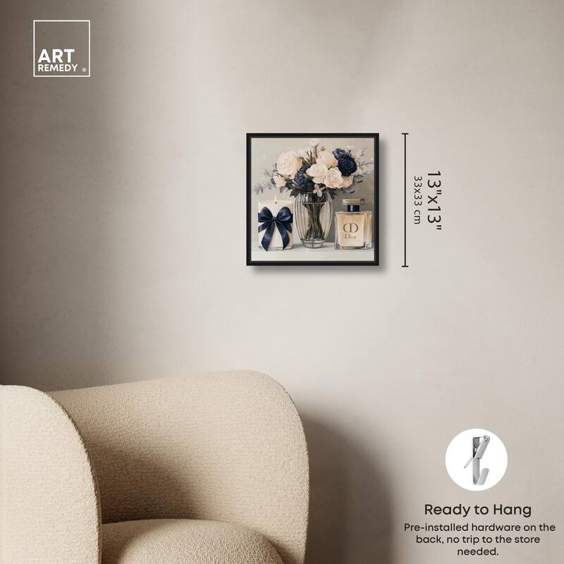 Ivory Perfume Flowers in Vase Canvas by Art Remedy