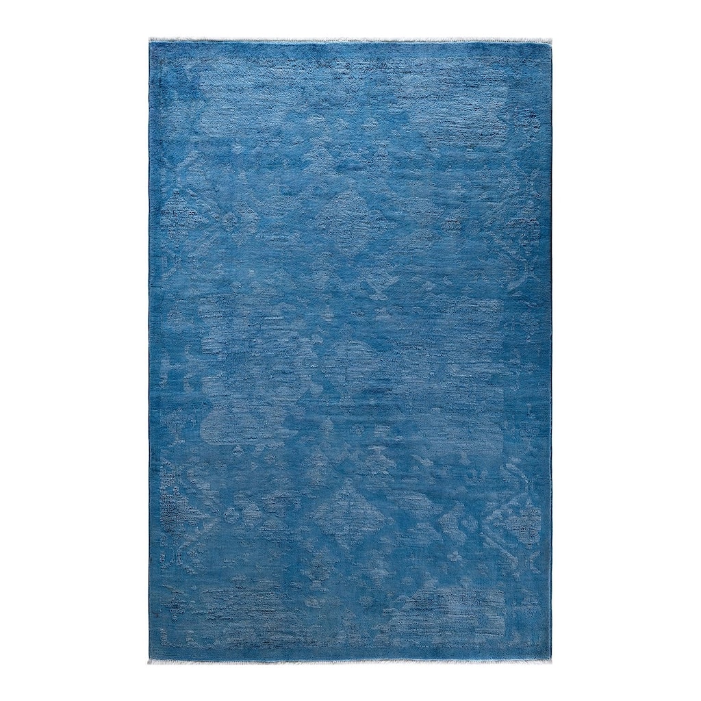 Contemporary Overdyed Wool Hand Knotted Area Rug - 4' 1" x 6' 2"