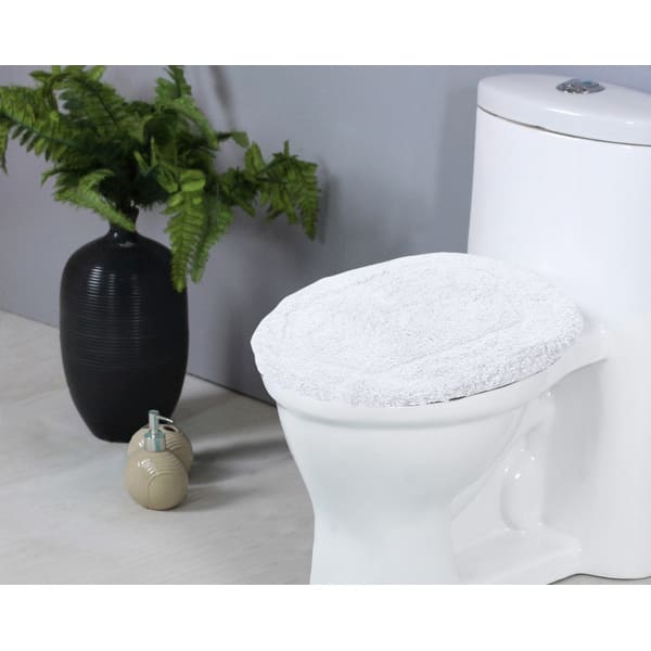 slide 2 of 2, Home Weavers Luxury Collection 100% Cotton Reversible Bathroom Washable Rug Soft and Absorbent bath Rug Non Slip 18"x18" - White