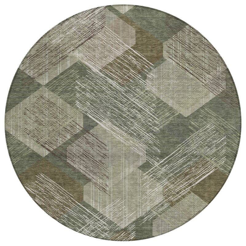 Machine Washable Indoor/ Outdoor Modern Hotchkiss Chantille Rug