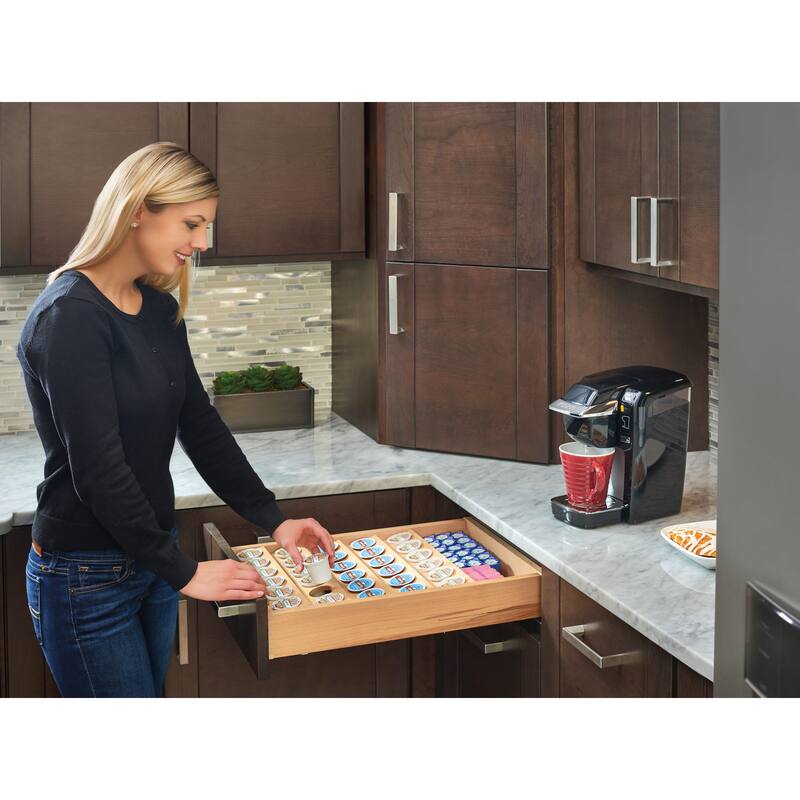 Rev-A-Shelf 16'' Custom Wooden Kitchen Drawer Insert for K-Cup, 4CDI-18