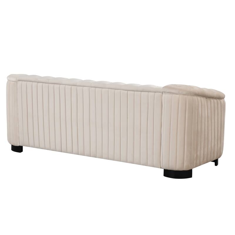 3 Pieces Modern elvet Upholstered Living Room Sofa Set Sectional