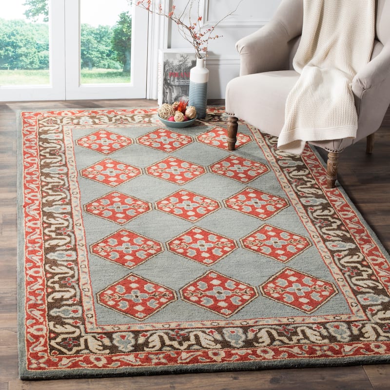 SAFAVIEH Handmade Heritage Liraz Traditional Oriental Wool Rug - 3' x 5' - Blue/Charcoal