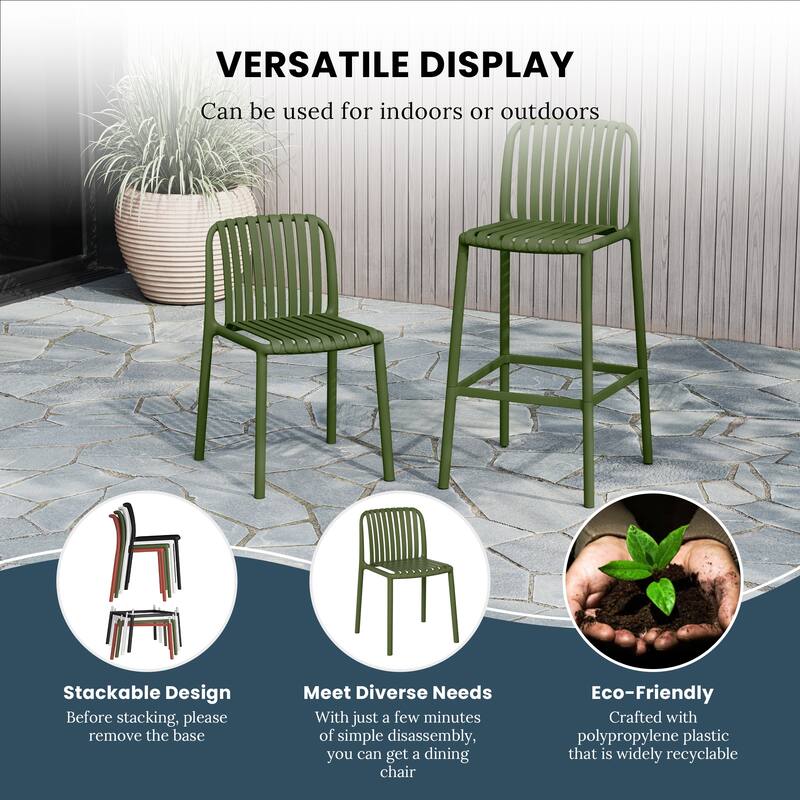 Frond and Form 2-Person Outdoor Round Dining Set Bar Height