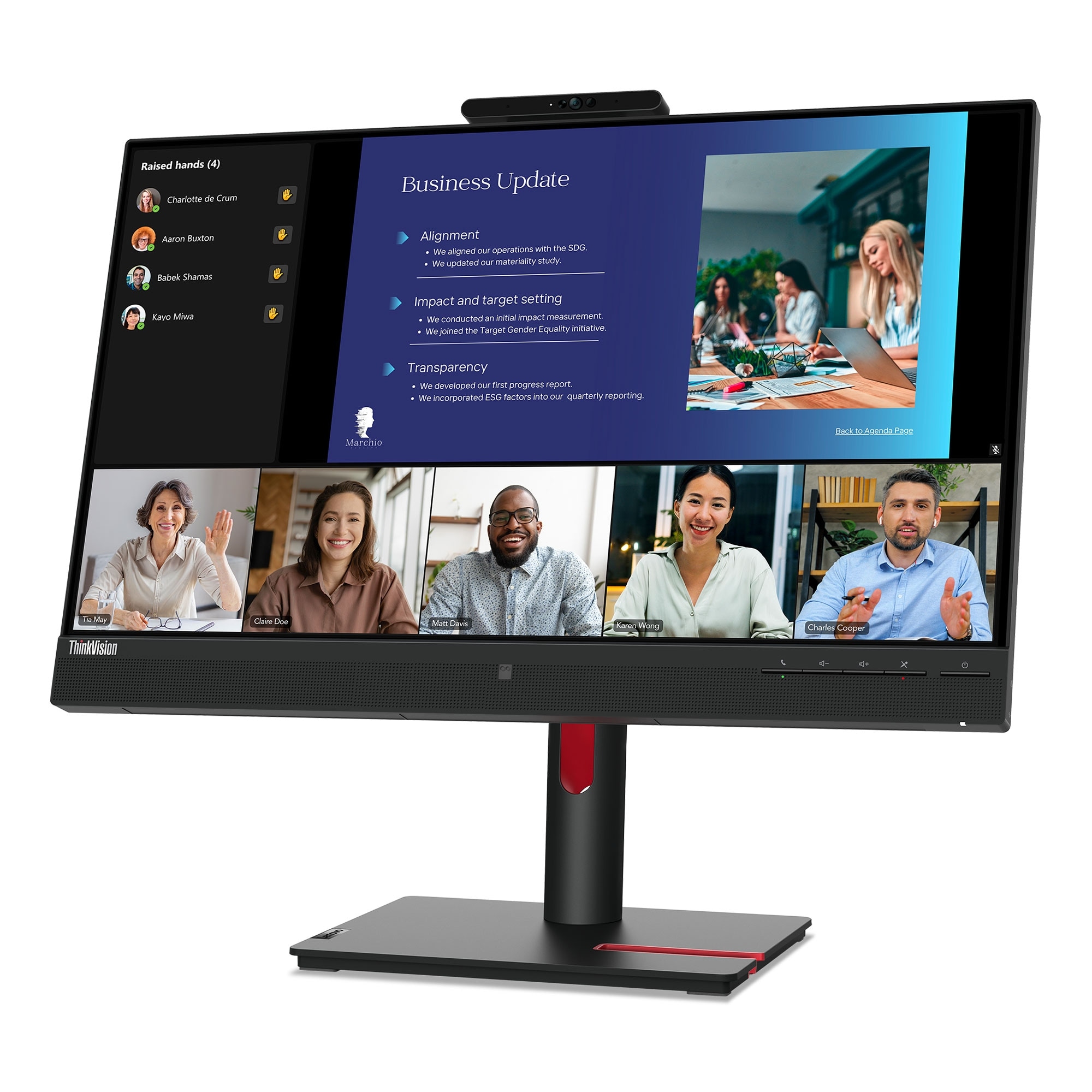 Lenovo ThinkVision 23.8 inch Monitor with Webcam - T24v-30 - Bed