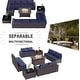 preview thumbnail 44 of 125, Kullavik 13 Pieces Outdoor Patio Furniture Set with Fire Pit Table w/ Wide Armrests