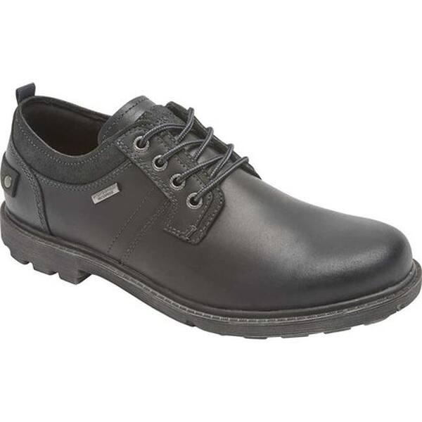 Shop Rockport Men S Rugged Bucks Ii Plain Toe Oxford Black Waterproof Leather Suede Overstock 30834531