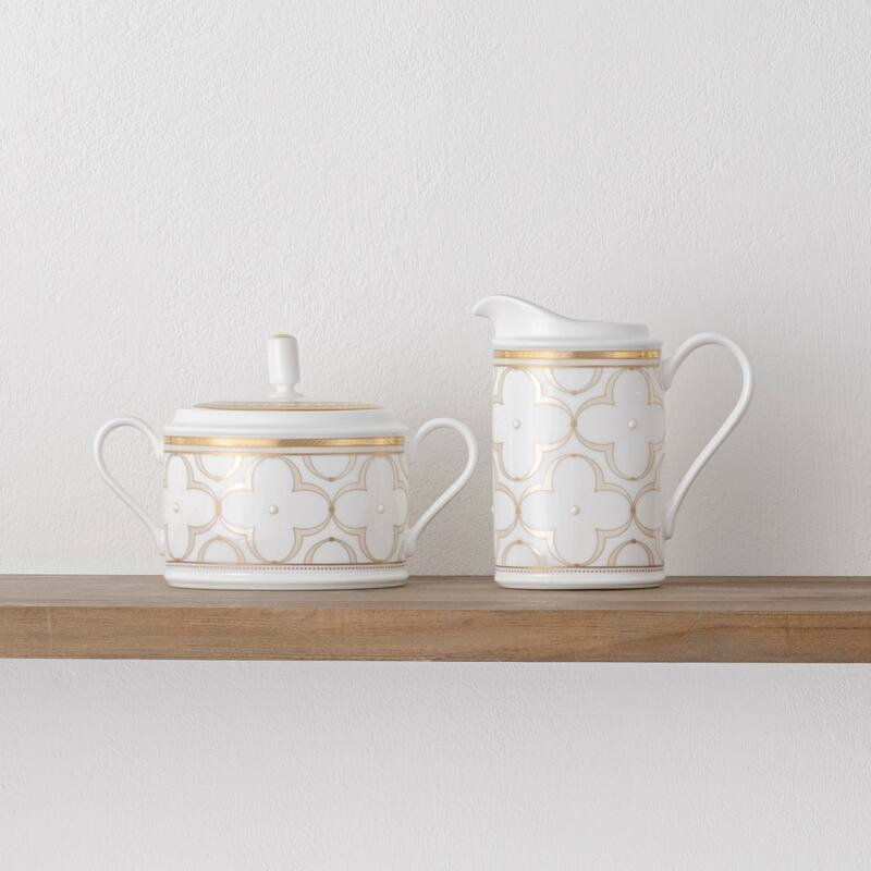 Noritake Trefolio Gold Sugar & Creamer Set