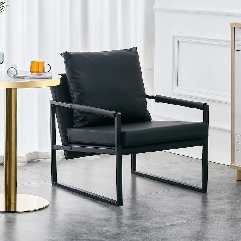 Ouyessir Set of 2 Modern Velvet Accent Chair Linen Sling ArmChair