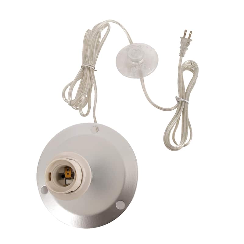 Metal Floor Lamp with Linen Shade foot switch