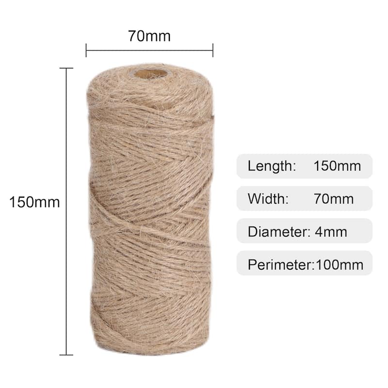 VECELO Brown Garden Twine Strong Hemp Rope for Gardening Plant Tie Floristry Crafts Gift Wrapping Packing Decor