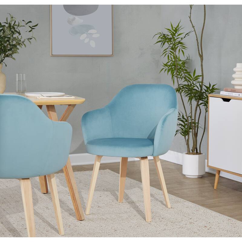 Porch & Den Beckett Dining Chair with Bent Wood Legs (Set of 2)