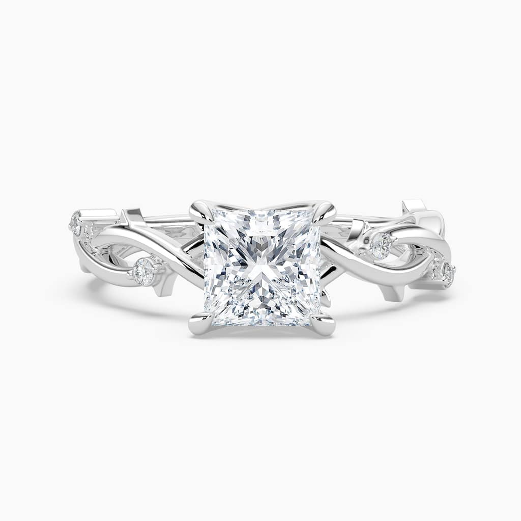 Auriya 14K Gold Lab Grown Diamond Princess Cut Twisted Vine Engagement Ring 1.03 - 5.03ct. tw. (F-G, VS)