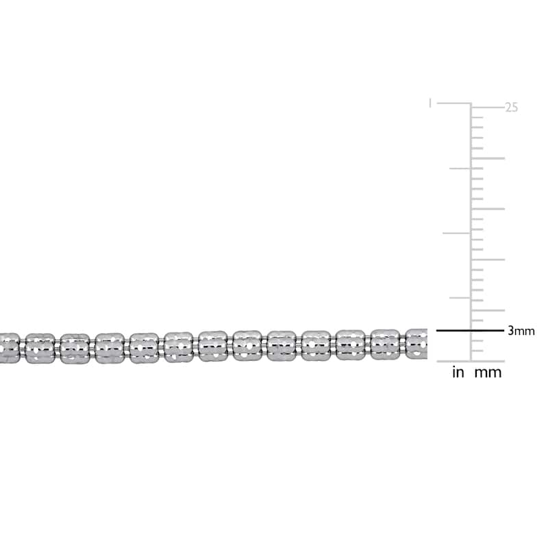Miadora 3mm Tube Design Necklace in 14k White Gold - 24 in