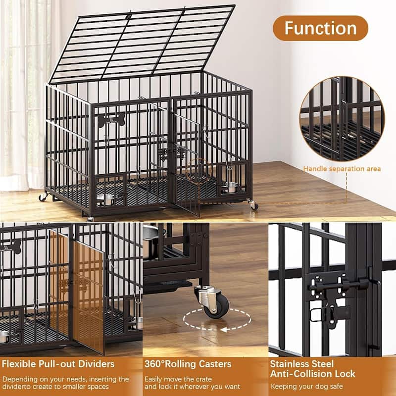 Large Dog Crate, Puppy Dog Playpen, Pet Cage for Yard, Indoor Outdoor