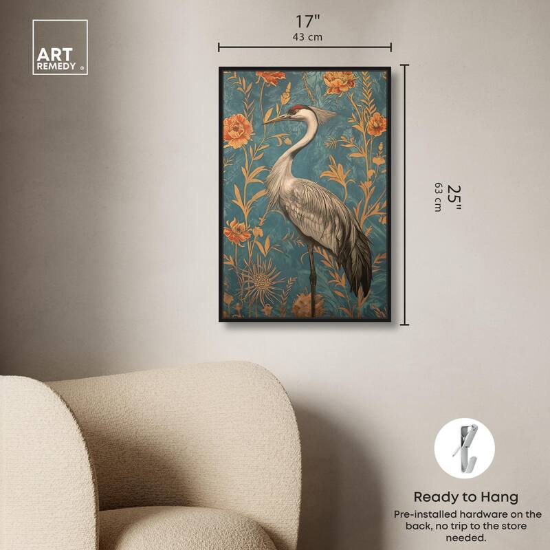 Graceful Grus Gaze Canvas by Art Remedy
