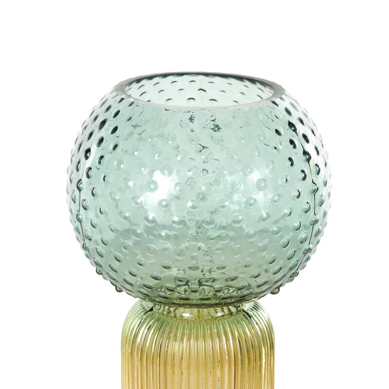 Glass Ribbed Ombre Decorative Vase - Set of 2 Multi Colored - Roche River Decor