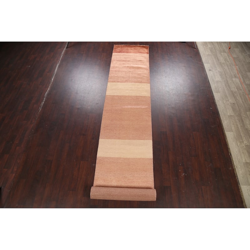 Modern Gabbeh Kashkoli Oriental Long Runner Rug Wool Handmade - 3'1" x 20'1"