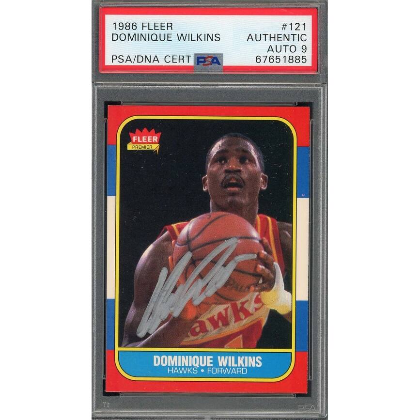 Dominique Wilkins 1986 Fleer Signed Rookie Card #121 Auto Graded PSA 9 67651885 - 8'6" x 11'6"