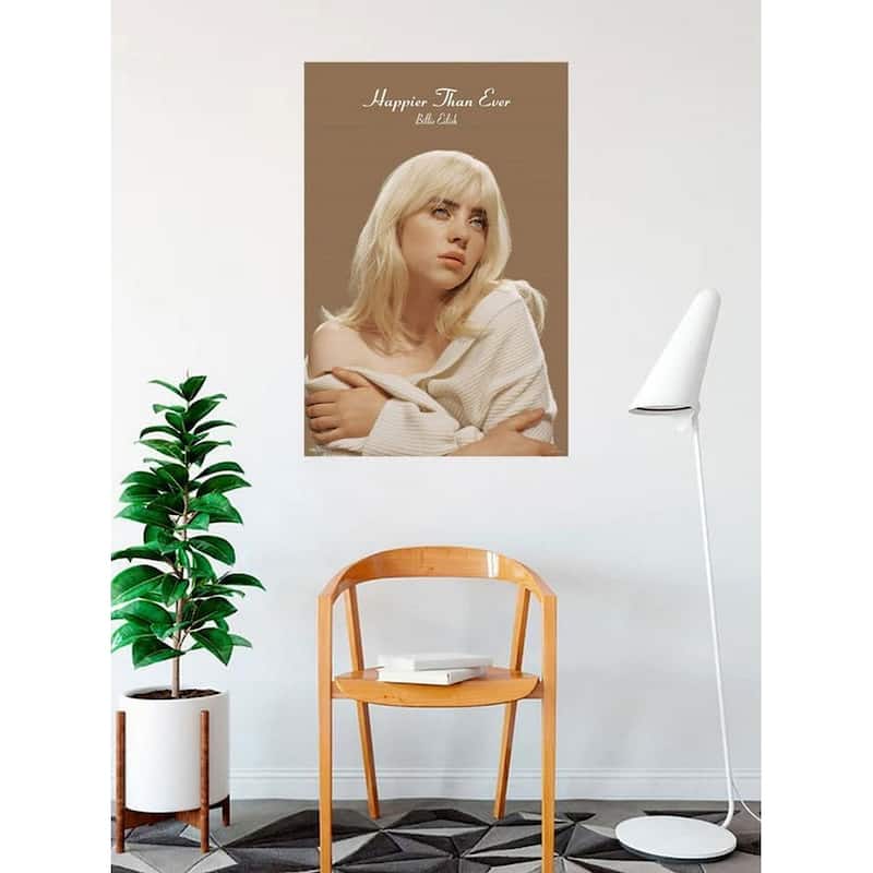 "Happier Than Ever" by Musician Billie Eilish Art Poster - 24 x 36 Inch