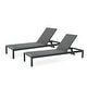 preview thumbnail 41 of 52, Cape Coral Outdoor Aluminum Chaise Lounge (Set of 2) by Christopher Knight Home - 77.56" D x 25.20" W x 11.80" H
