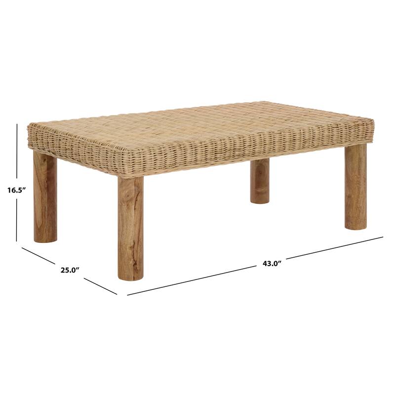 SAFAVIEH Home Shazza Weaved Coffee Table - 25"W x 43"D x 17"H