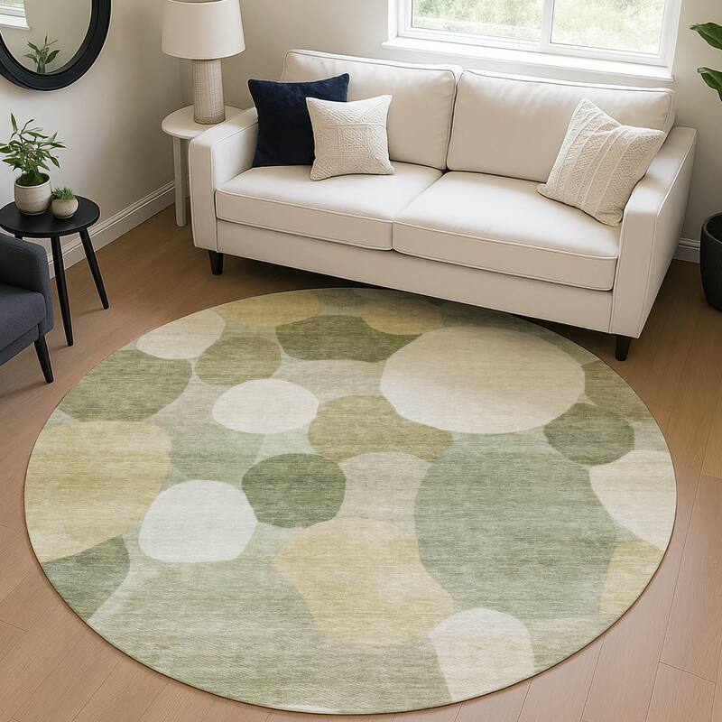 Machine Washable Indoor/ Outdoor Modern Circy Chantille Rug
