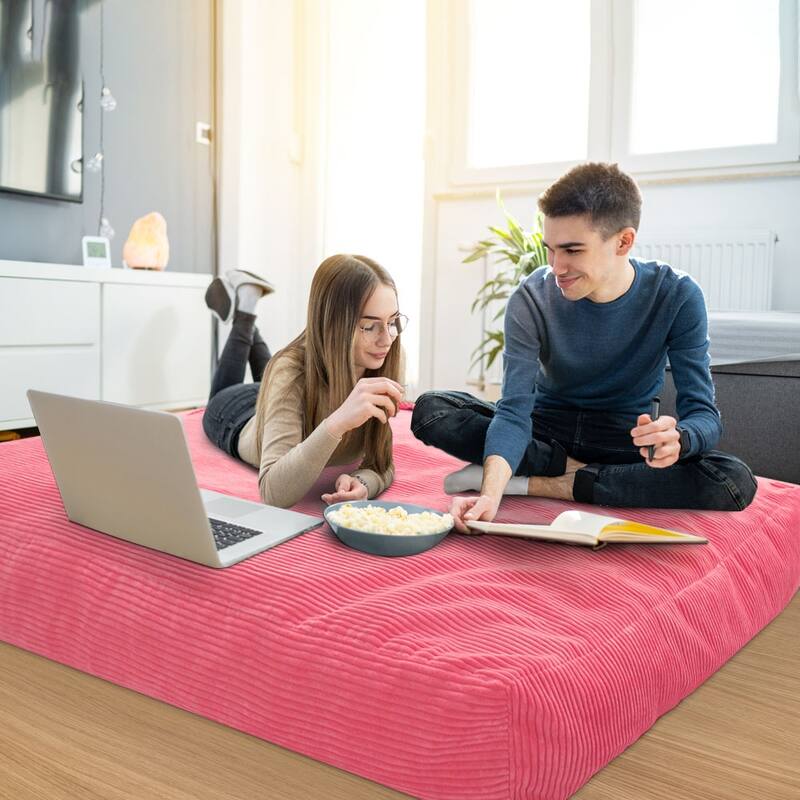 Corduroy Bean Bag Chair, Convertible Chair Folds from Bean Bag to Bed