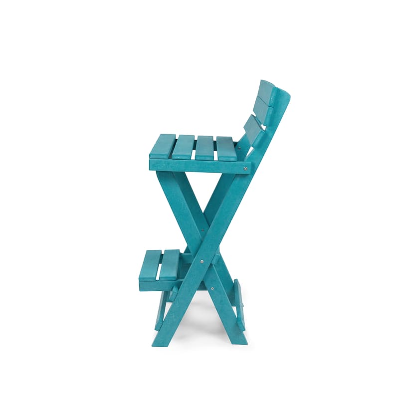Key West Fully Assembled All-Weather Recycled HDPE Outdoor Folding Bar Stool