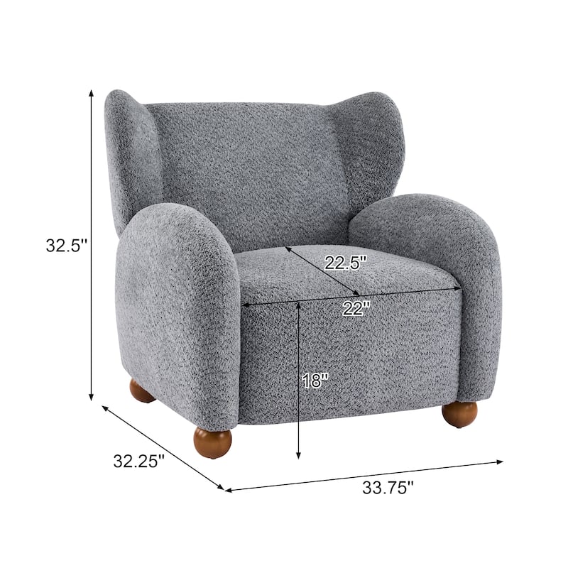 Christopher Knight Home - Wingback Modern Upholstered Club Chair with Wooden Legs