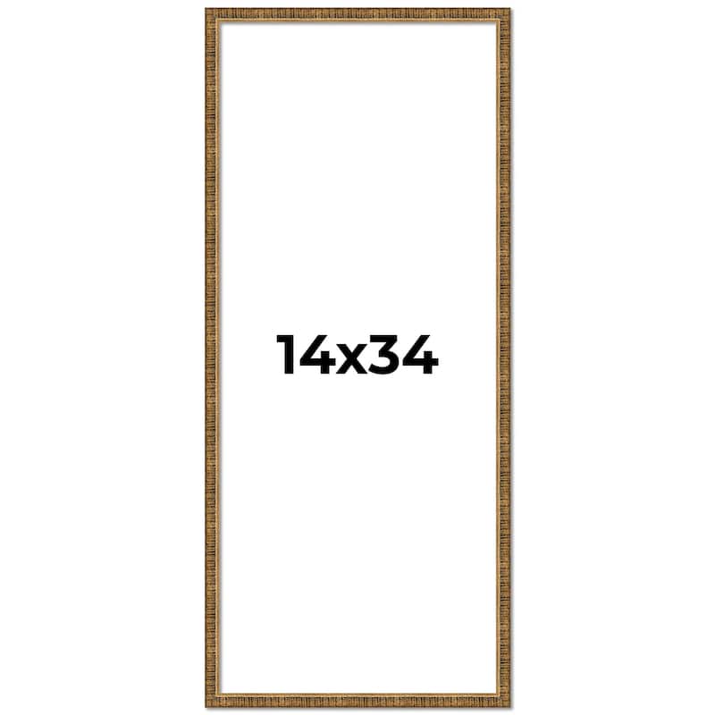 14x34 Frame Gold Solid Wood Picture Frame - Complete Modern Photo