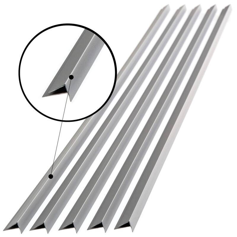 FASÄDE 47 in. Decorative Vinyl Large Profile Outside Corner Trim Argent Silver (5 Pack) - 5 Pack
