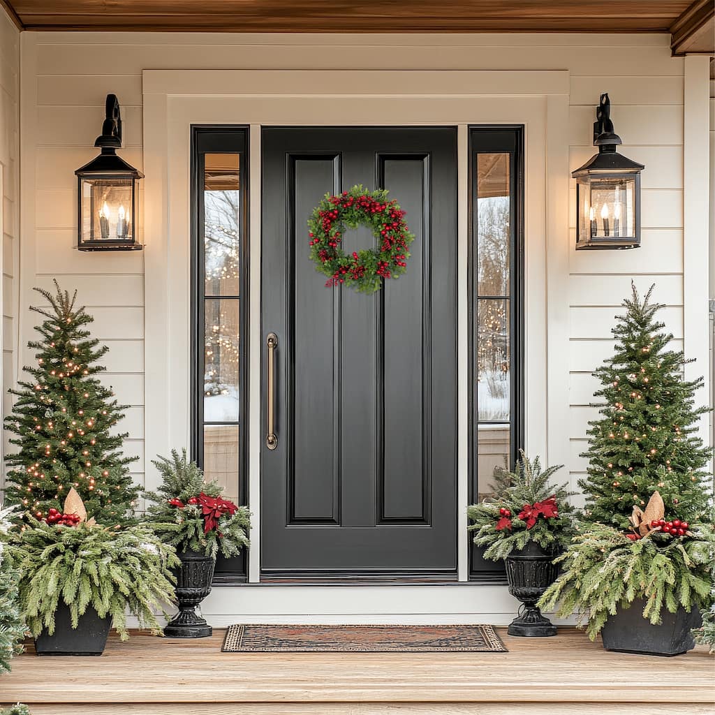 Red Berry and Boxwood Small Artificial Christmas Wreath - 20" - Unlit