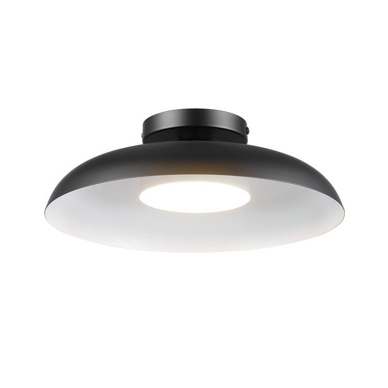 Globe Electric 91005468 Raven 13" Wide LED Flush Mount Ceiling Fixture - Matte Black