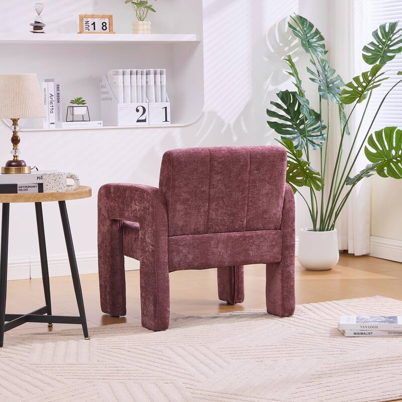 Modern Minimalist Casual Single Armchair Living Room, Bedroom, Office Area Upholstered Chair Comfortable Padded Armchair