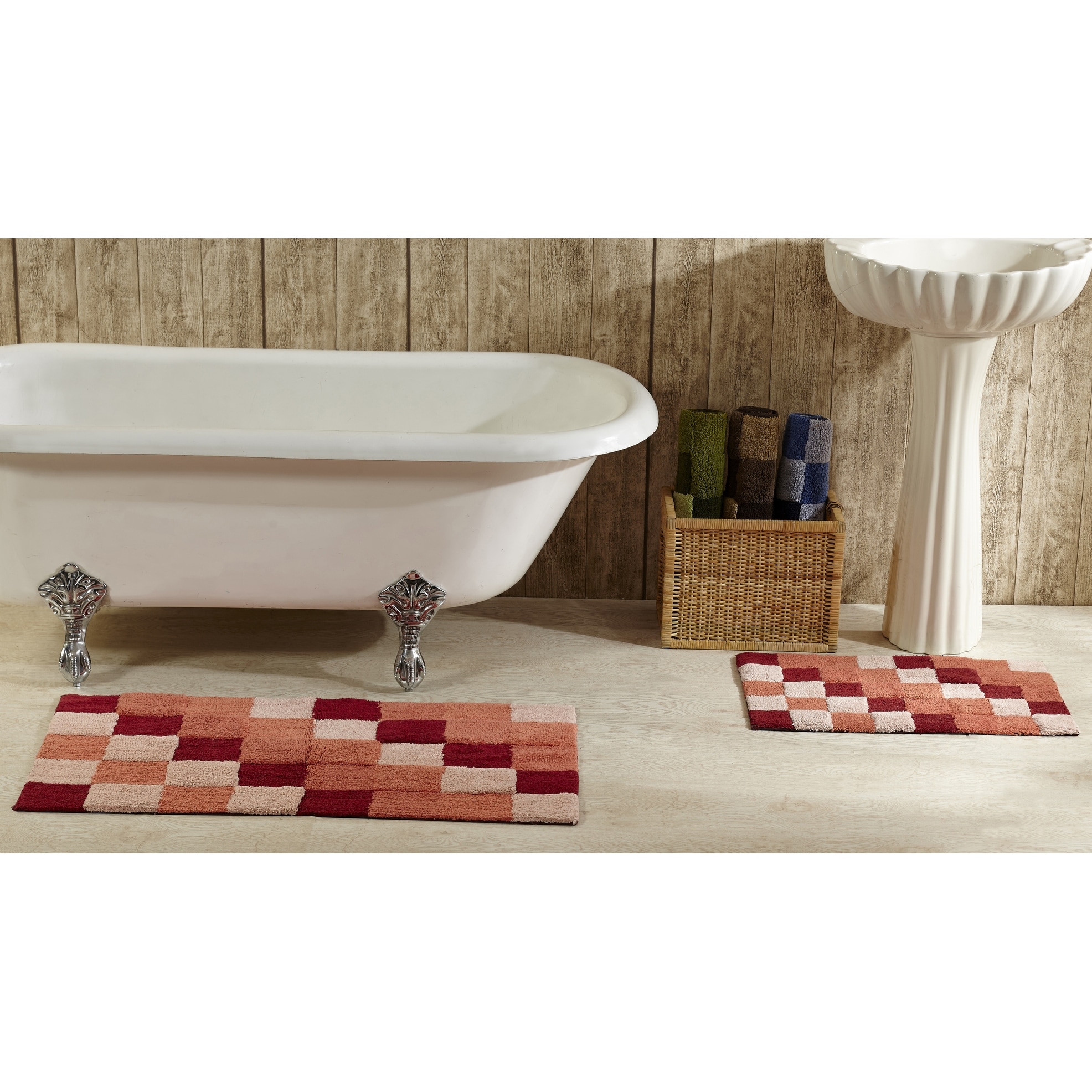Better Trends Medallion Set 2pc Set Bath Rug 21-in x 34-in Beige/Natural  Cotton Bath Rug in the Bathroom Rugs & Mats department at