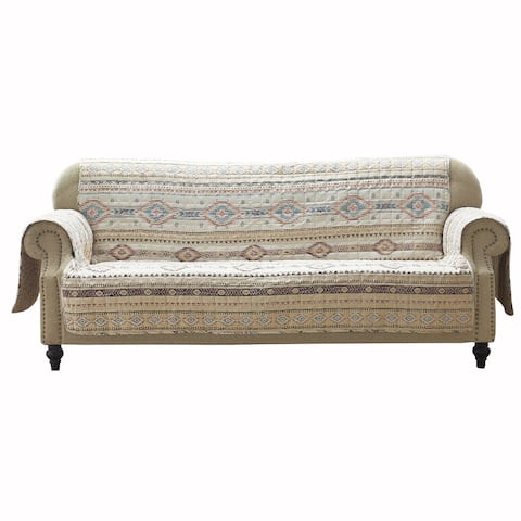 Kilim Pattern Polyester Sofa Protector with Elactic Strap, Multicolor - 6 H x 15 W x 12 L Inches