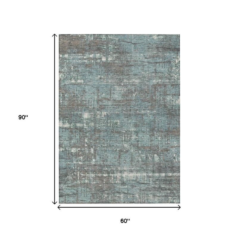 HomeRoots Geometric Transitional Rectangle Outdoor Rug