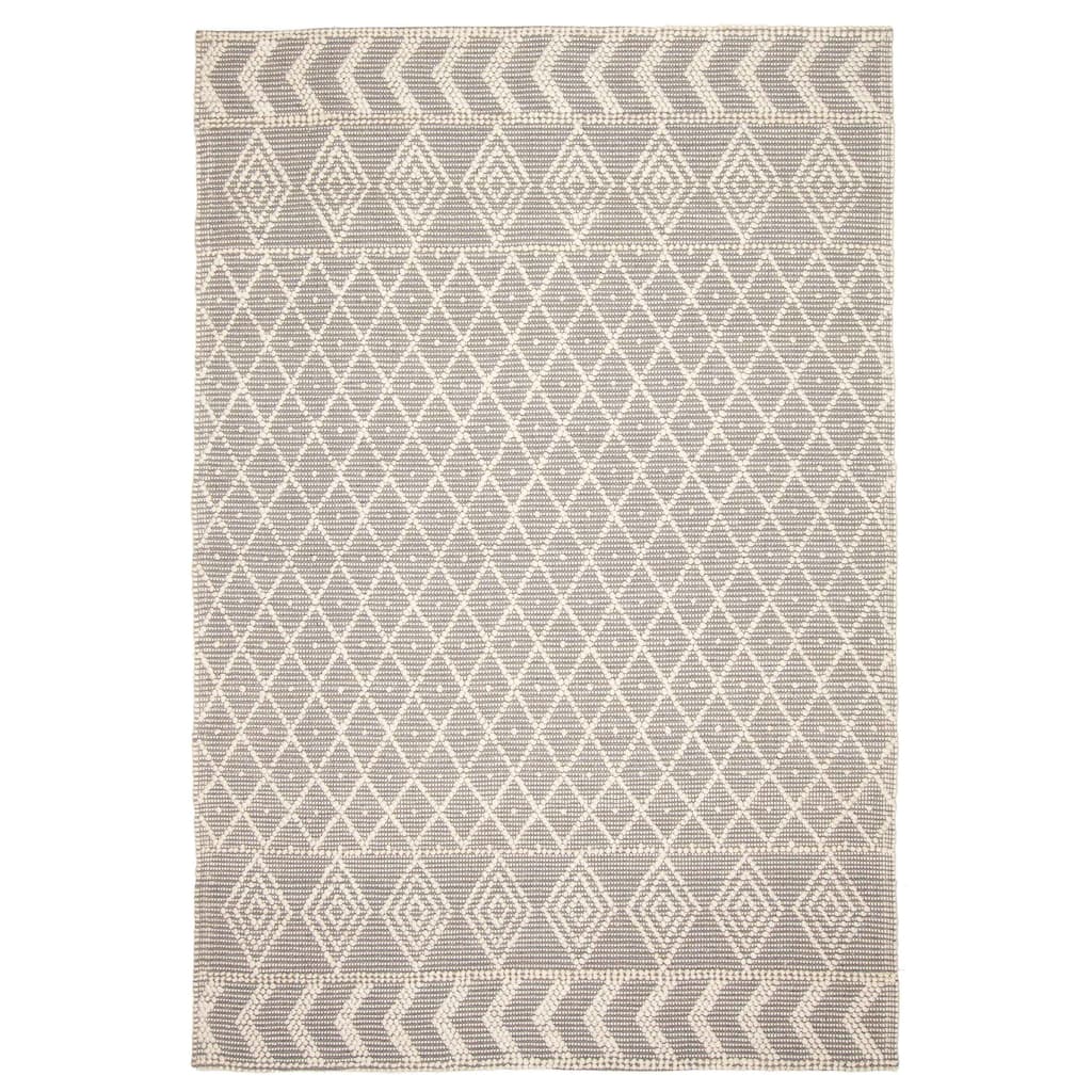 ECARPETGALLERY Braid weave Sienna Grey Wool Rug - 6'1 x 8'11